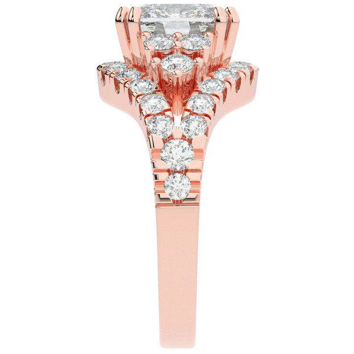 3.10CT.TW CUSHION LAB DIAMOND HALO ENGAGEMENT RING - Nazarelle