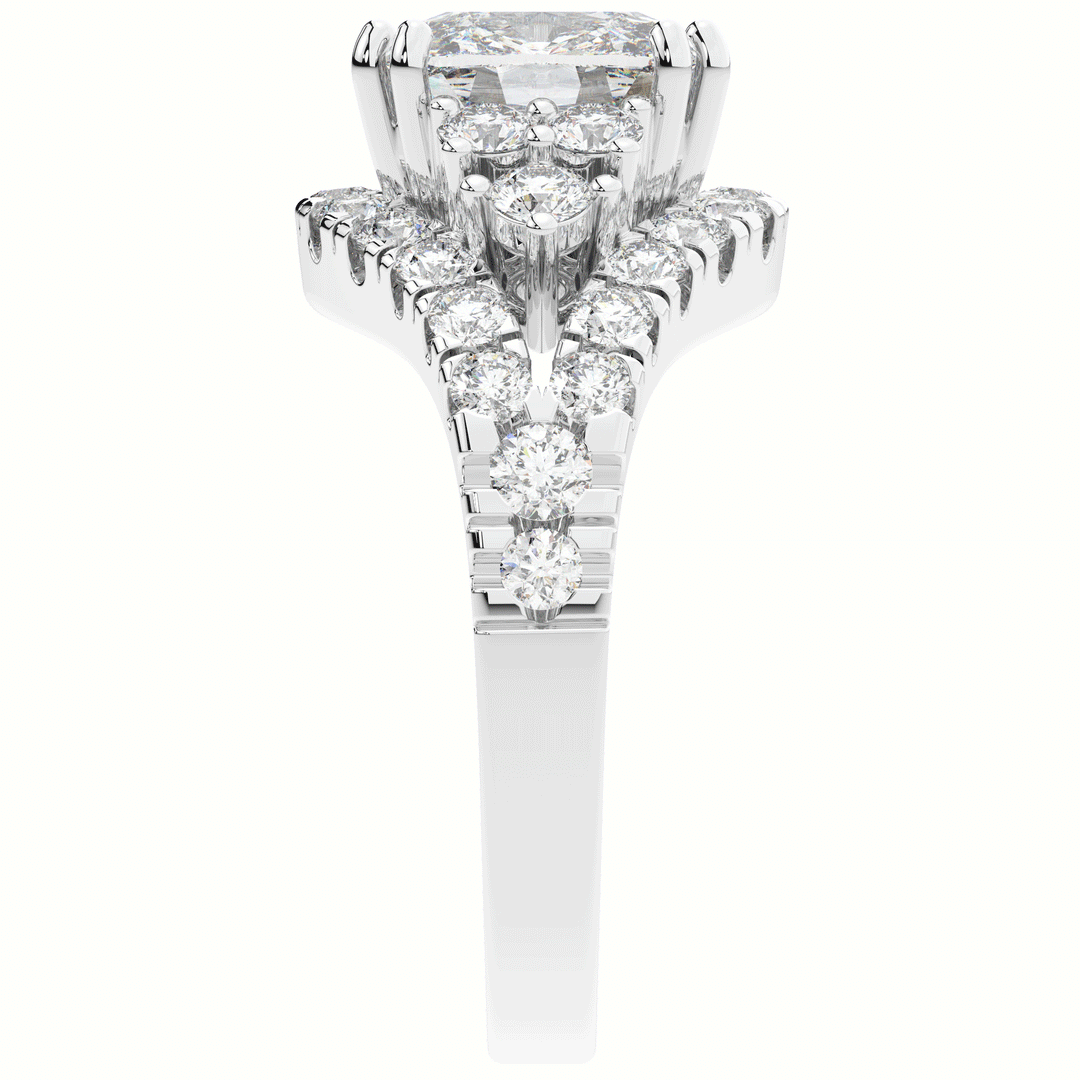 3.10CT.TW CUSHION LAB DIAMOND HALO ENGAGEMENT RING - Nazarelle