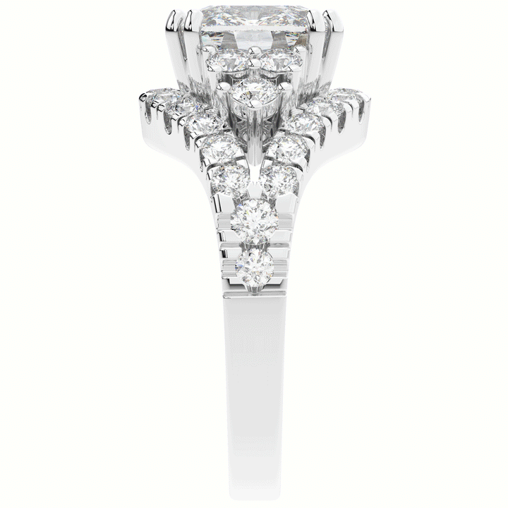 3.10CT.TW CUSHION LAB DIAMOND HALO ENGAGEMENT RING - Nazarelle
