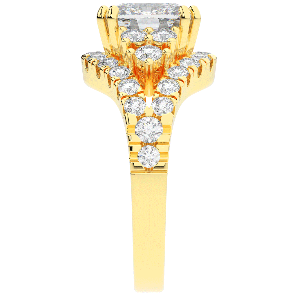 3.10CT.TW CUSHION LAB DIAMOND HALO ENGAGEMENT RING - Nazarelle