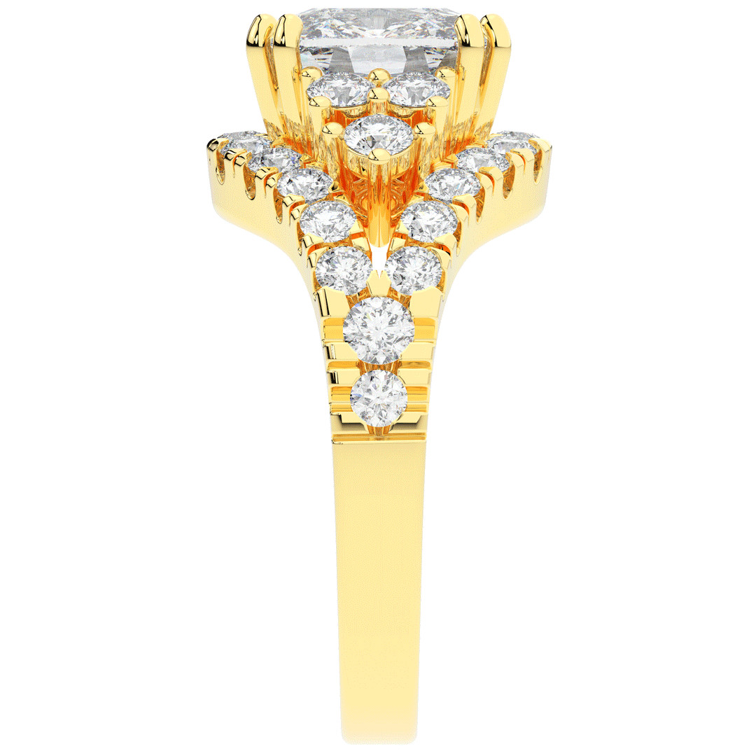 3.10CT.TW CUSHION LAB DIAMOND HALO ENGAGEMENT RING - Nazarelle