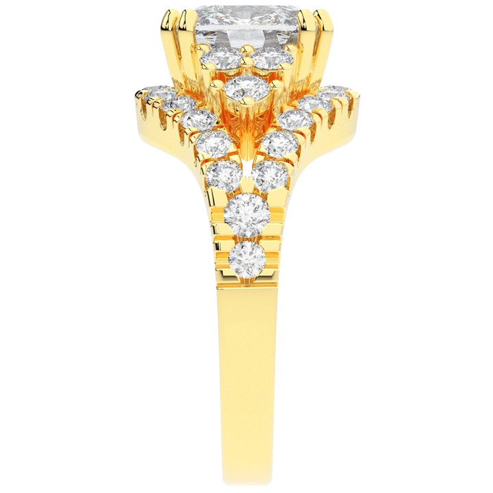 3.10CT.TW CUSHION LAB DIAMOND HALO ENGAGEMENT RING - Nazarelle