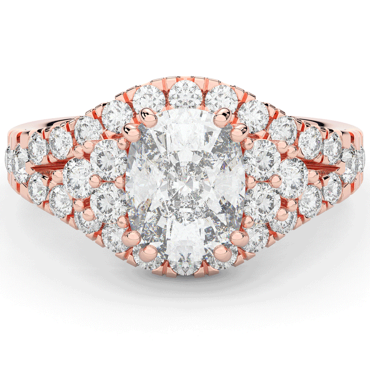 3.10CT.TW CUSHION LAB DIAMOND HALO ENGAGEMENT RING - Nazarelle