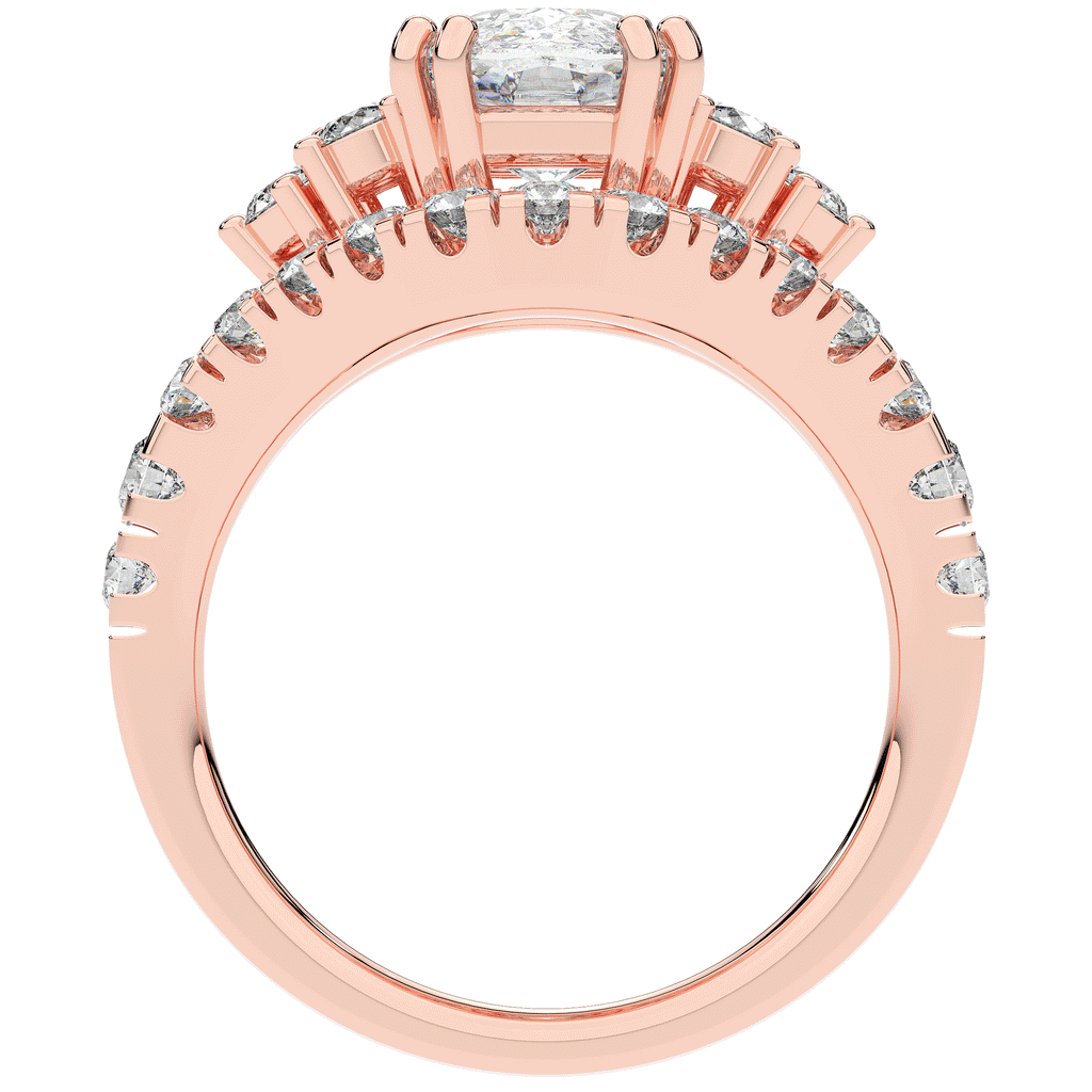 3.10CT.TW CUSHION LAB DIAMOND HALO ENGAGEMENT RING - Nazarelle
