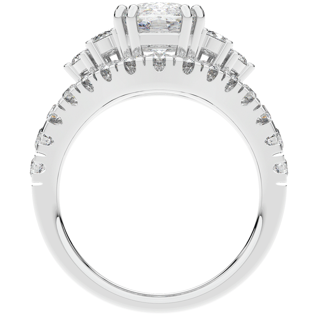 3.10CT.TW CUSHION LAB DIAMOND HALO ENGAGEMENT RING - Nazarelle