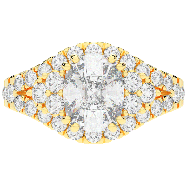 3.10CT.TW CUSHION LAB DIAMOND HALO ENGAGEMENT RING - Nazarelle