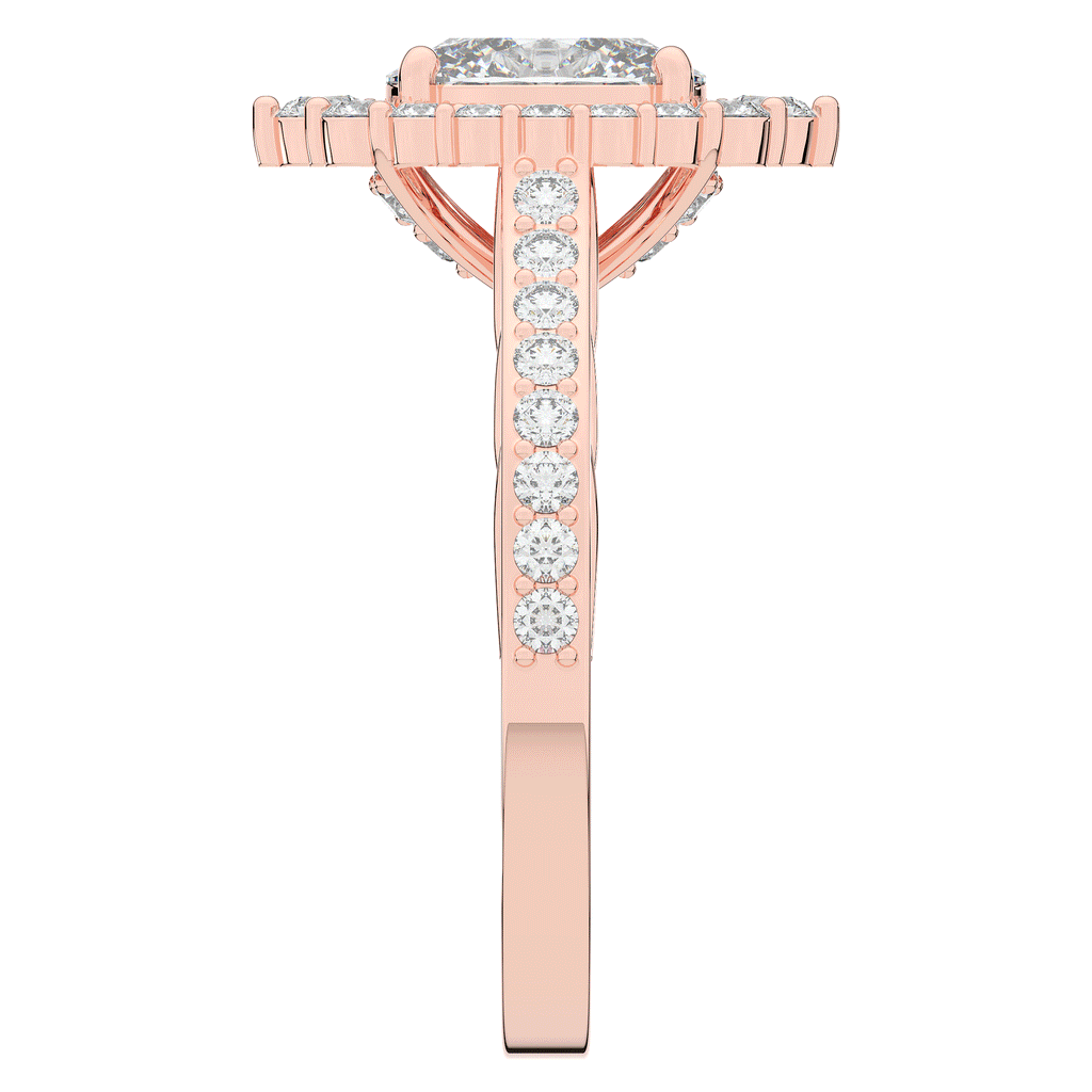1.75CT.TW OVAL LAB DIAMOND HALO ENGAGEMENT RING - Nazarelle