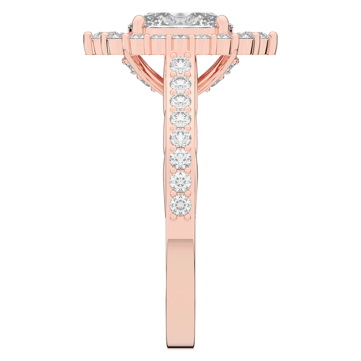 1.75CT.TW OVAL LAB DIAMOND HALO ENGAGEMENT RING - Nazarelle