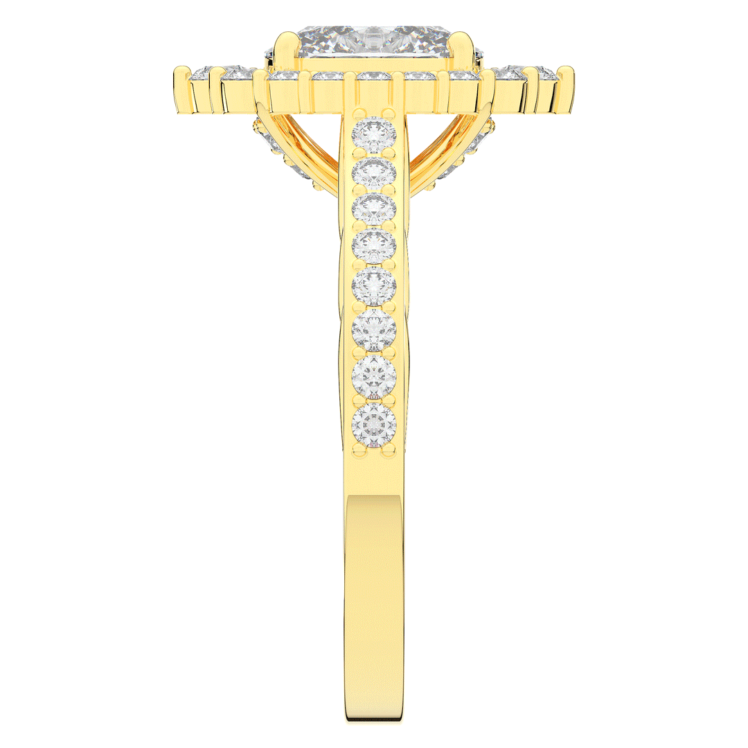 1.75CT.TW OVAL LAB DIAMOND HALO ENGAGEMENT RING - Nazarelle