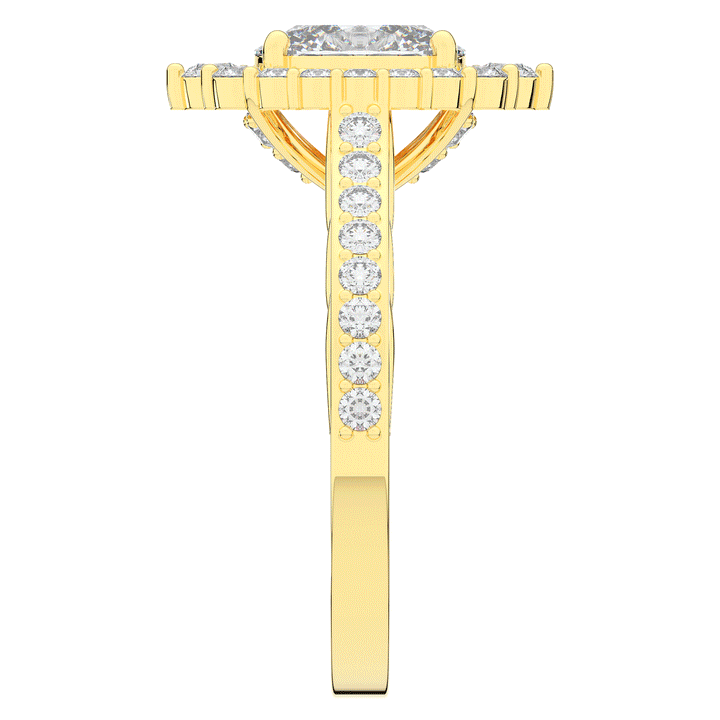 1.75CT.TW OVAL LAB DIAMOND HALO ENGAGEMENT RING - Nazarelle