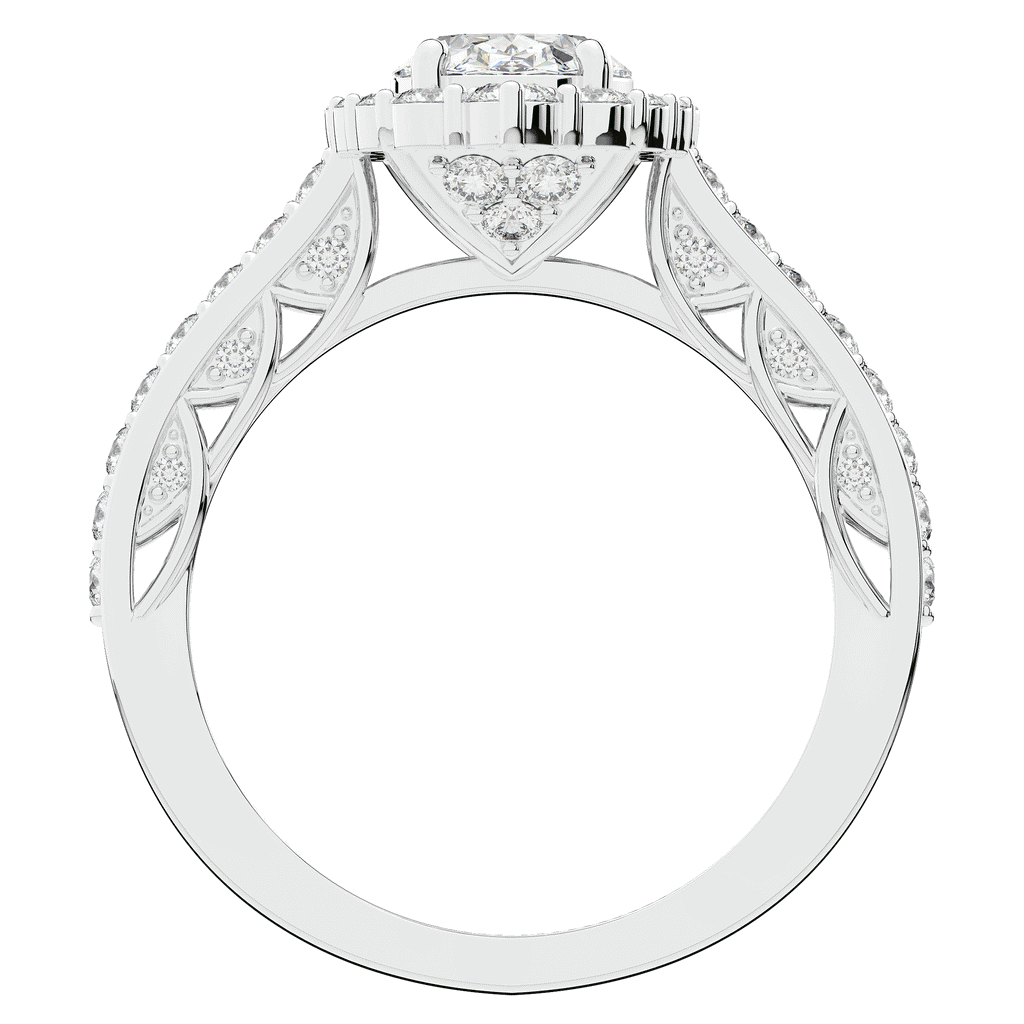 1.75CT.TW OVAL LAB DIAMOND HALO ENGAGEMENT RING - Nazarelle