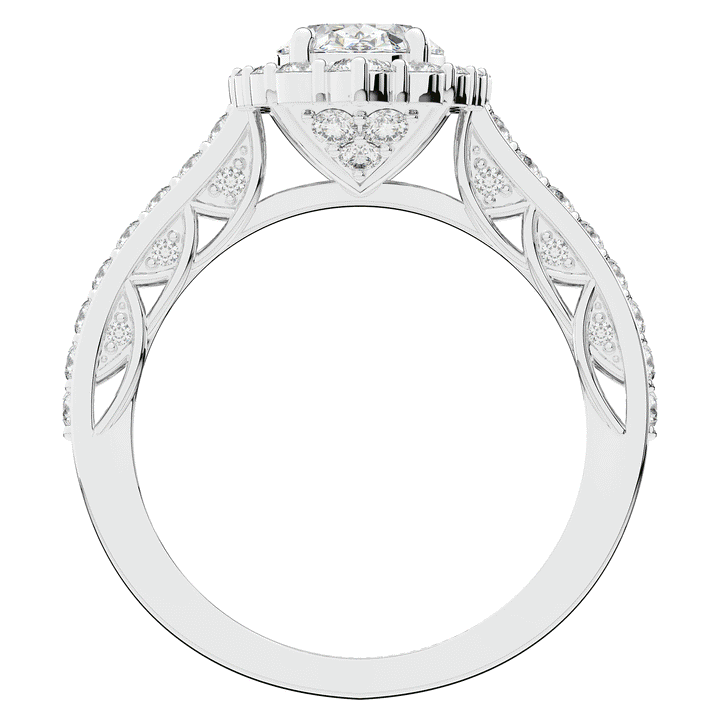 1.75CT.TW OVAL LAB DIAMOND HALO ENGAGEMENT RING - Nazarelle