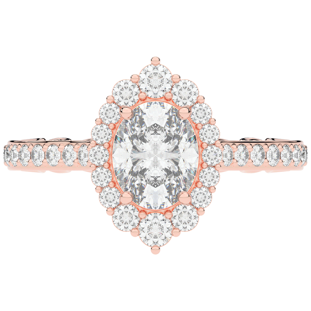 1.75CT.TW OVAL LAB DIAMOND HALO ENGAGEMENT RING - Nazarelle