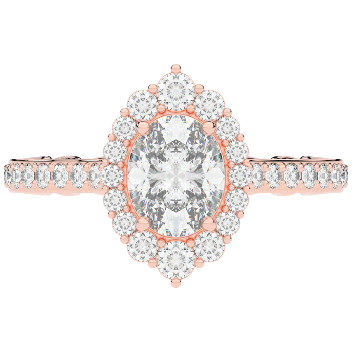 1.75CT.TW OVAL LAB DIAMOND HALO ENGAGEMENT RING - Nazarelle