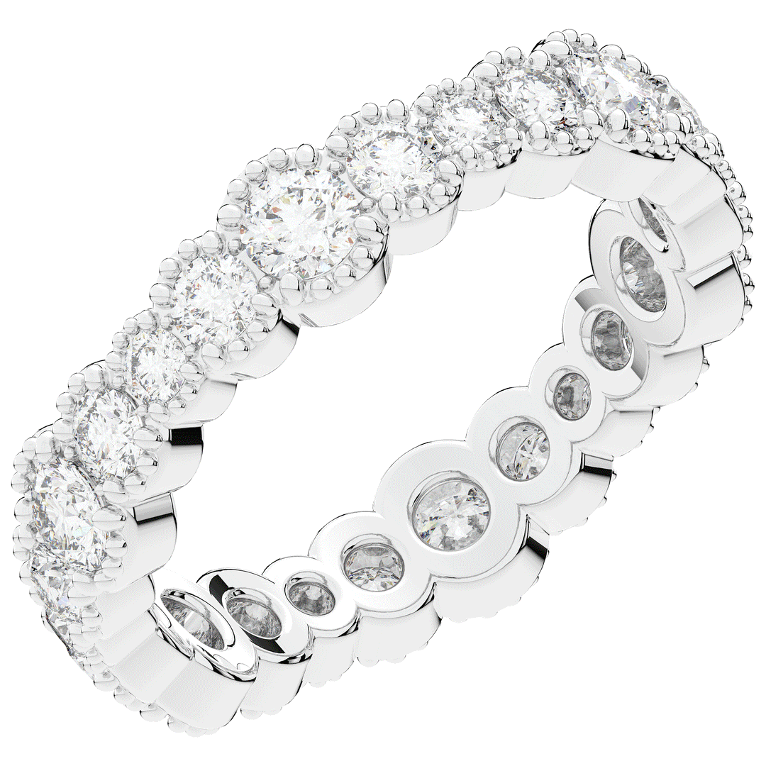 1.60CT.TW ROUND LAB DIAMOND ETERNITY WEDDING BAND - Nazarelle