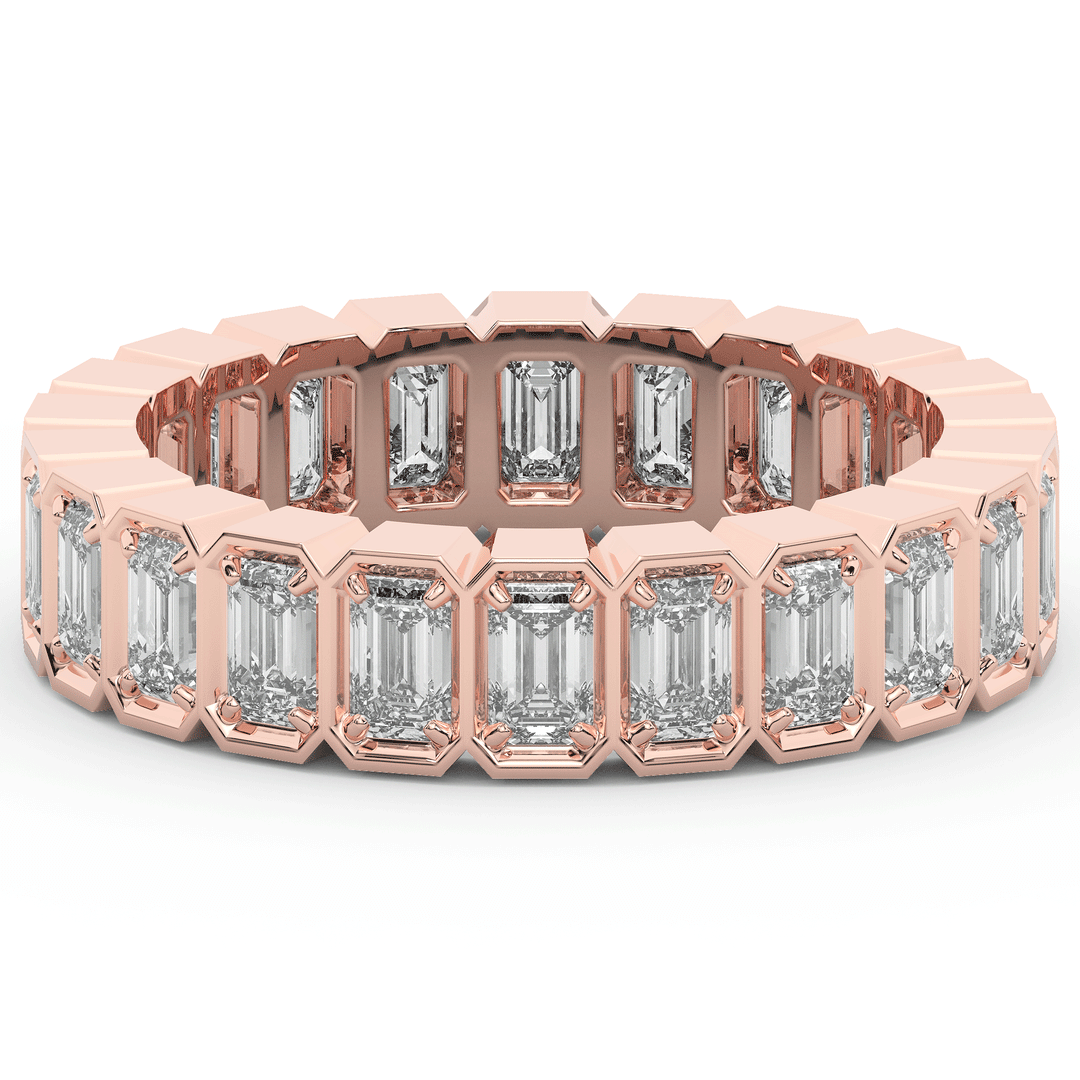 3.00CT.TW EMERALD CUT LAB DIAMOND ETERNITY WEDDING BAND - Nazarelle