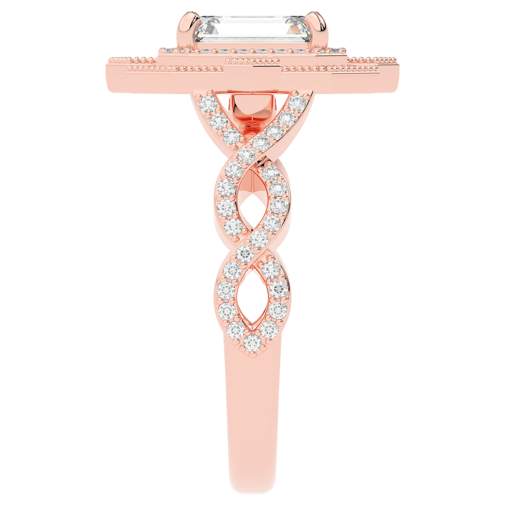 1.90CT.TW EMERALD CUT LAB DIAMOND HALO ENGAGEMENT RING - Nazarelle