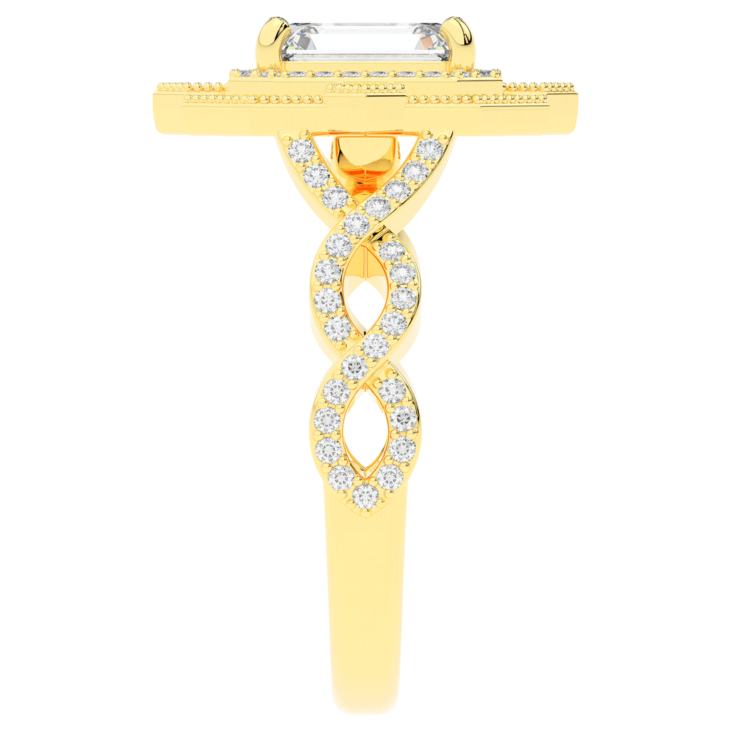 1.90CT.TW EMERALD CUT LAB DIAMOND HALO ENGAGEMENT RING - Nazarelle