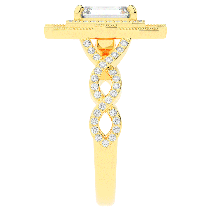 1.90CT.TW EMERALD CUT LAB DIAMOND HALO ENGAGEMENT RING - Nazarelle