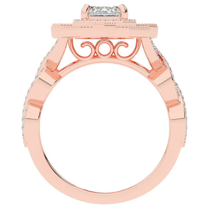 1.90CT.TW EMERALD CUT LAB DIAMOND HALO ENGAGEMENT RING - Nazarelle