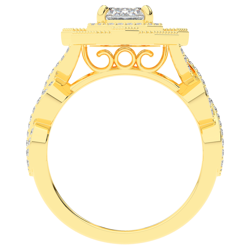 1.90CT.TW EMERALD CUT LAB DIAMOND HALO ENGAGEMENT RING - Nazarelle