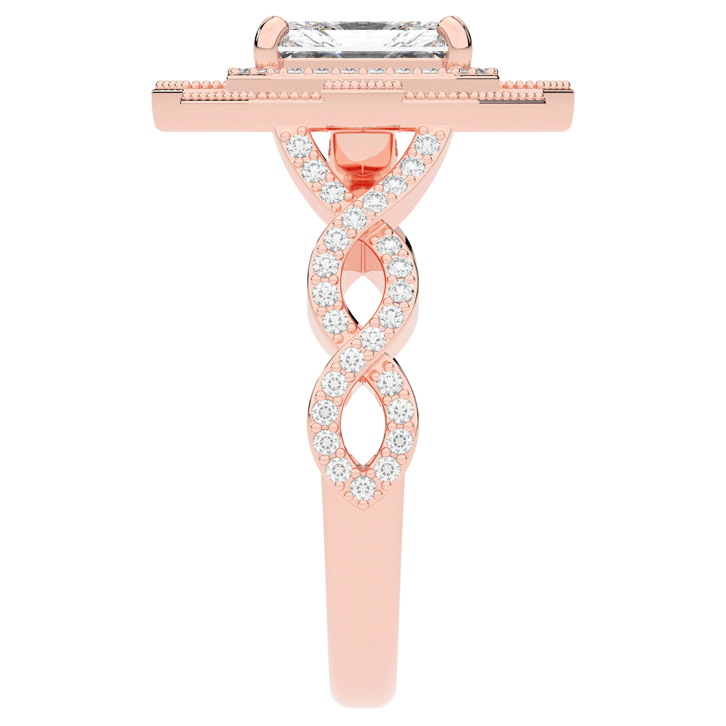 1.90CT.TW RADIANT LAB DIAMOND HALO ENGAGEMENT RING - Nazarelle