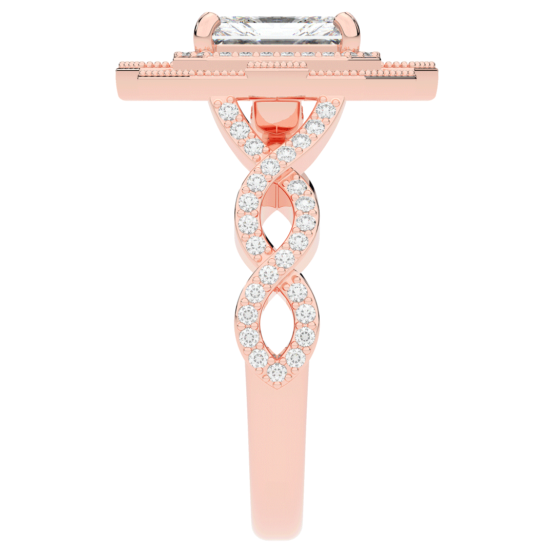 1.90CT.TW RADIANT LAB DIAMOND HALO ENGAGEMENT RING - Nazarelle
