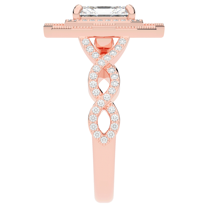 1.90CT.TW RADIANT LAB DIAMOND HALO ENGAGEMENT RING - Nazarelle