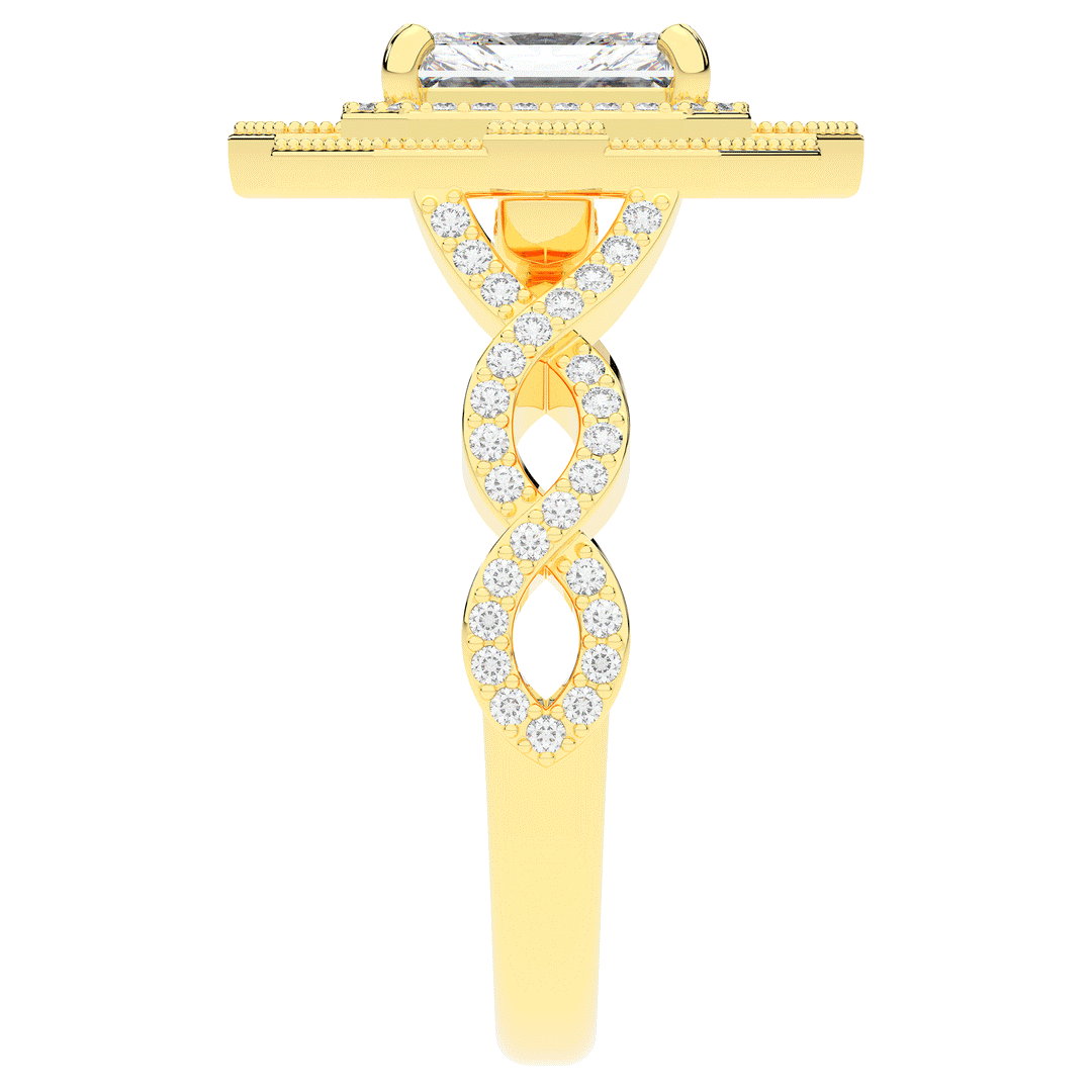 1.90CT.TW RADIANT LAB DIAMOND HALO ENGAGEMENT RING - Nazarelle