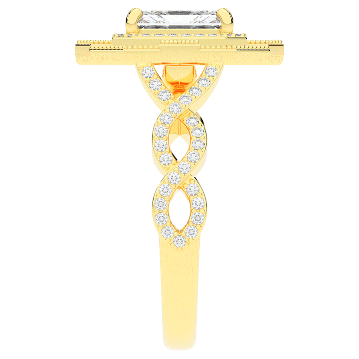 1.90CT.TW RADIANT LAB DIAMOND HALO ENGAGEMENT RING - Nazarelle