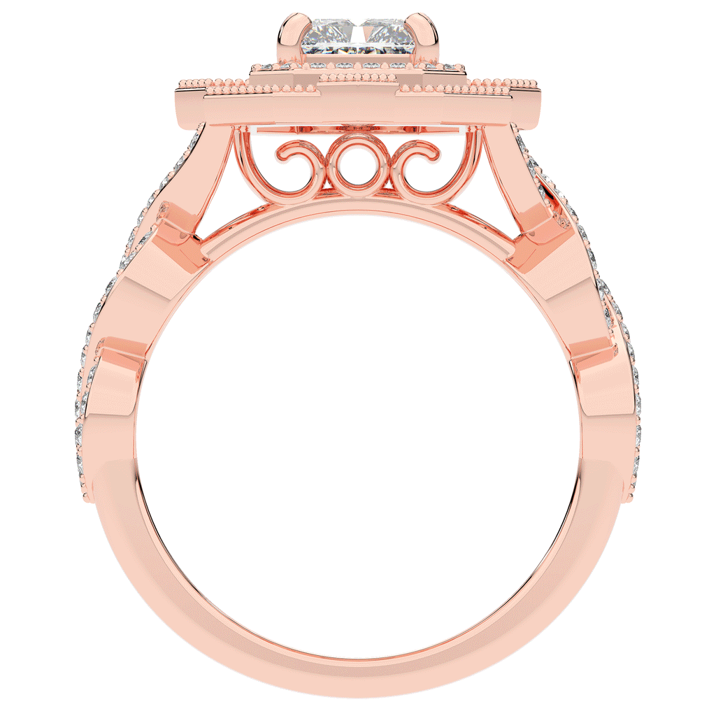 1.90CT.TW RADIANT LAB DIAMOND HALO ENGAGEMENT RING - Nazarelle