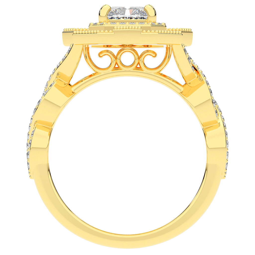 1.90CT.TW RADIANT LAB DIAMOND HALO ENGAGEMENT RING - Nazarelle