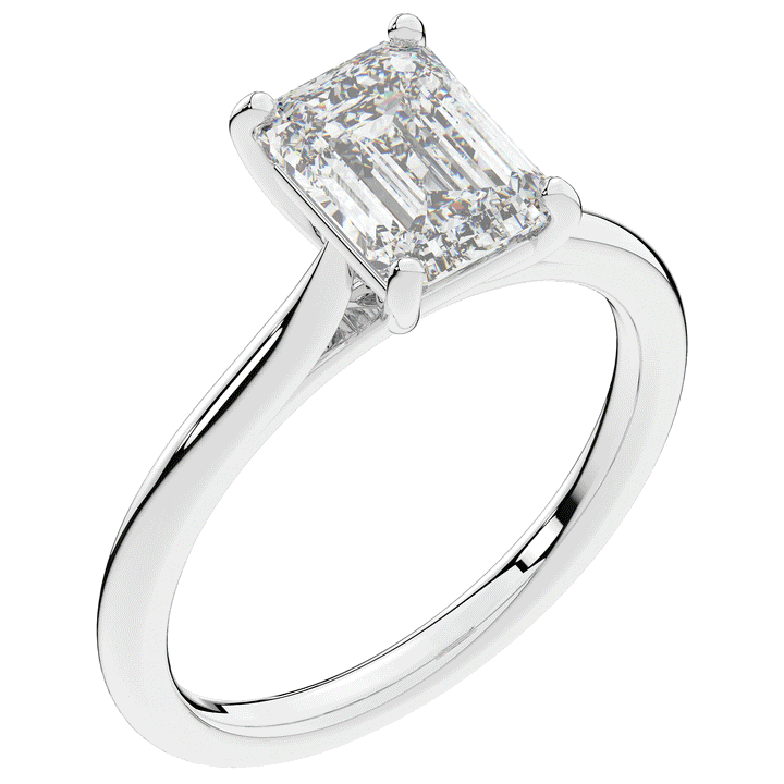 2.00CT.TW EMERALD CUT LAB DIAMOND SOLITAIRE ENGAGEMENT RING - Nazarelle