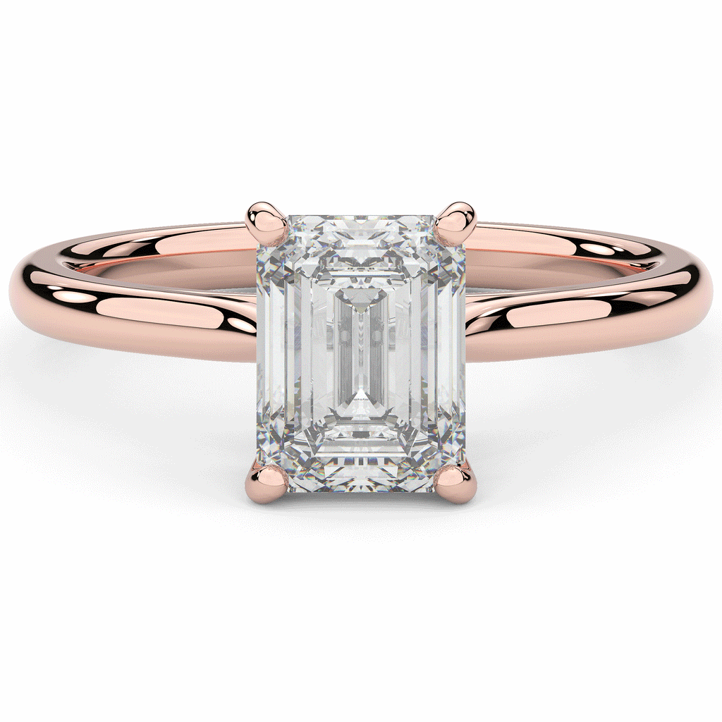 2.00CT.TW EMERALD CUT LAB DIAMOND SOLITAIRE ENGAGEMENT RING - Nazarelle
