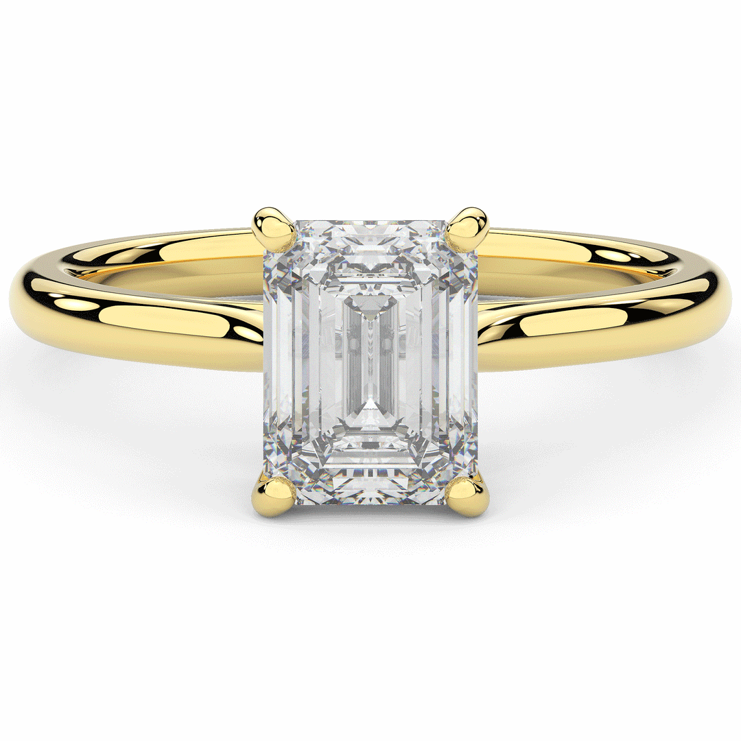 2.00CT.TW EMERALD CUT LAB DIAMOND SOLITAIRE ENGAGEMENT RING - Nazarelle