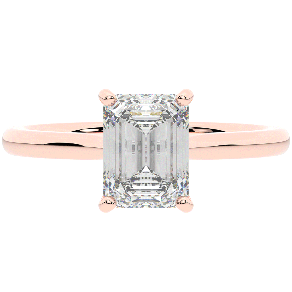 2.00CT.TW EMERALD CUT LAB DIAMOND SOLITAIRE ENGAGEMENT RING - Nazarelle