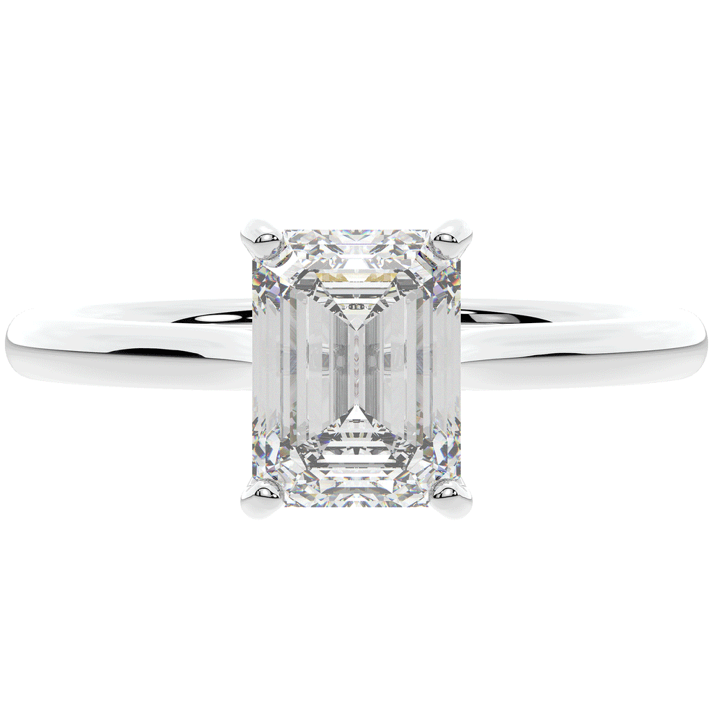 2.00CT.TW EMERALD CUT LAB DIAMOND SOLITAIRE ENGAGEMENT RING - Nazarelle