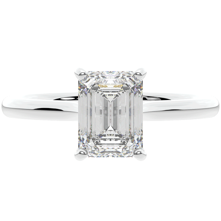 2.00CT.TW EMERALD CUT LAB DIAMOND SOLITAIRE ENGAGEMENT RING - Nazarelle