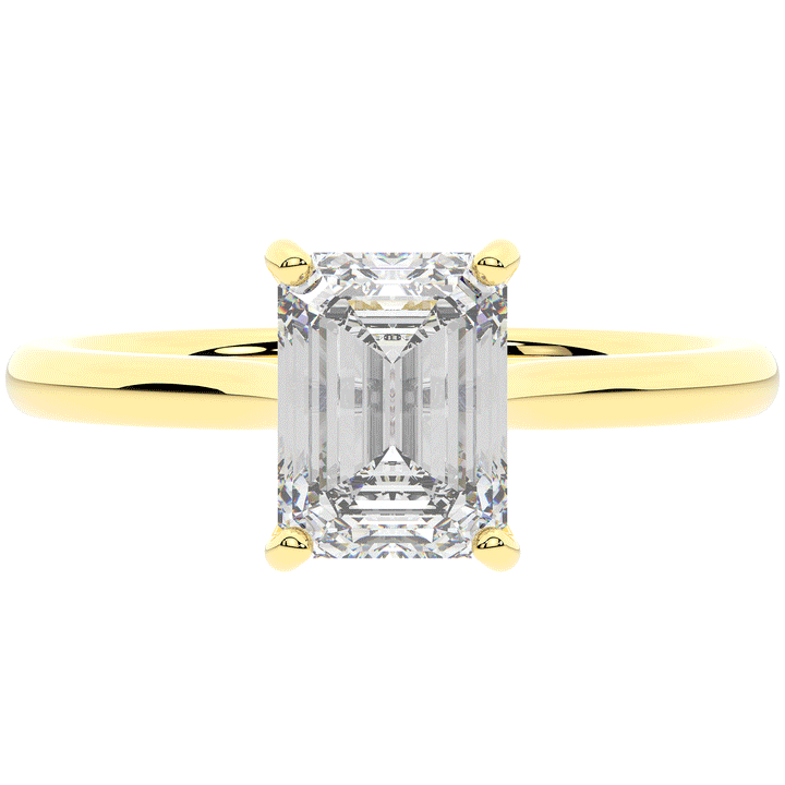 2.00CT.TW EMERALD CUT LAB DIAMOND SOLITAIRE ENGAGEMENT RING - Nazarelle