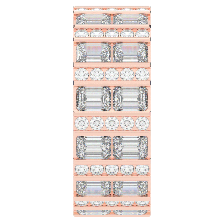 4.90CT.TW EMERALD CUT AND ROUND LAB DIAMOND ETERNITY WEDDING BAND - Nazarelle