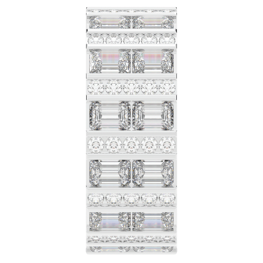 4.90CT.TW EMERALD CUT AND ROUND LAB DIAMOND ETERNITY WEDDING BAND - Nazarelle