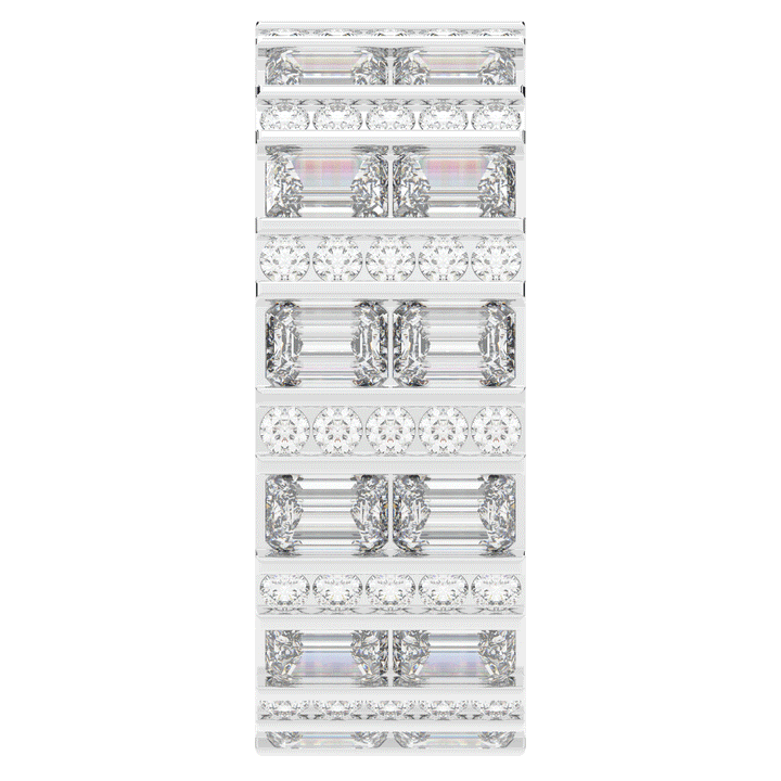 4.90CT.TW EMERALD CUT AND ROUND LAB DIAMOND ETERNITY WEDDING BAND - Nazarelle