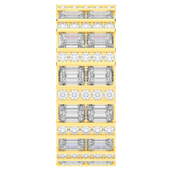 4.90CT.TW EMERALD CUT AND ROUND LAB DIAMOND ETERNITY WEDDING BAND - Nazarelle