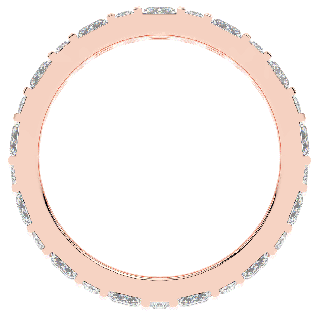 4.90CT.TW EMERALD CUT AND ROUND LAB DIAMOND ETERNITY WEDDING BAND - Nazarelle