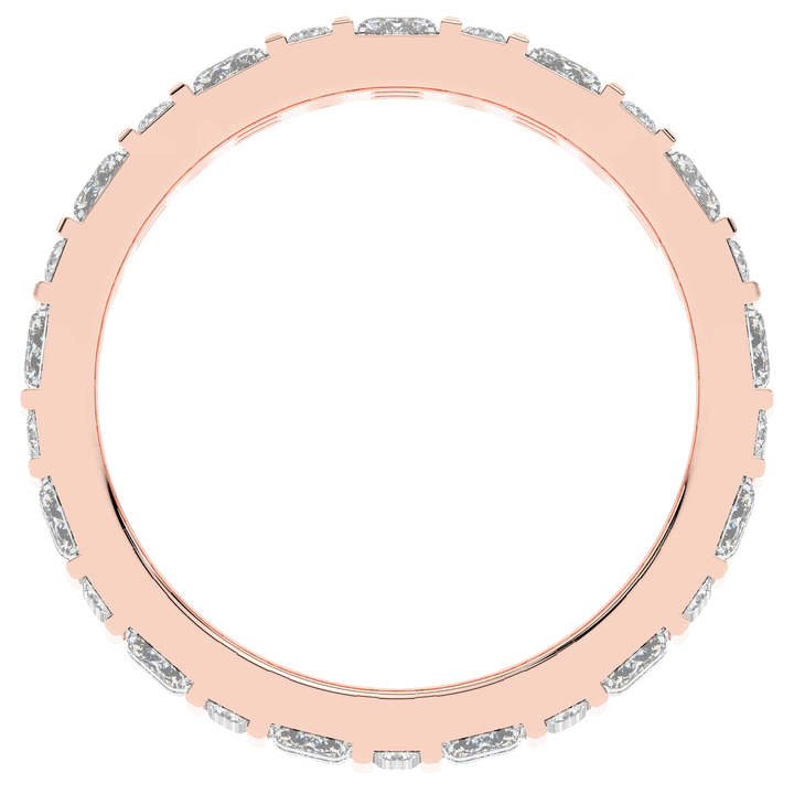 4.90CT.TW EMERALD CUT AND ROUND LAB DIAMOND ETERNITY WEDDING BAND - Nazarelle