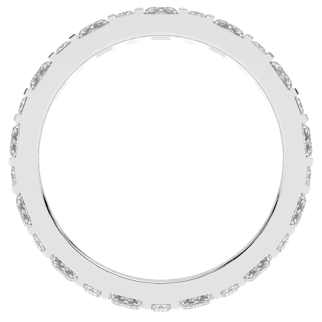 4.90CT.TW EMERALD CUT AND ROUND LAB DIAMOND ETERNITY WEDDING BAND - Nazarelle