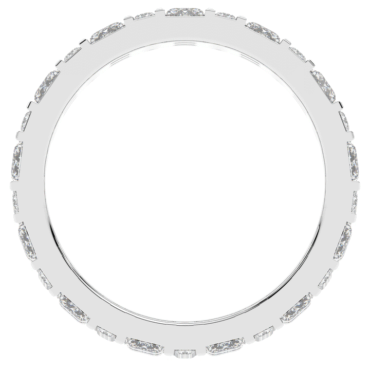 4.90CT.TW EMERALD CUT AND ROUND LAB DIAMOND ETERNITY WEDDING BAND - Nazarelle