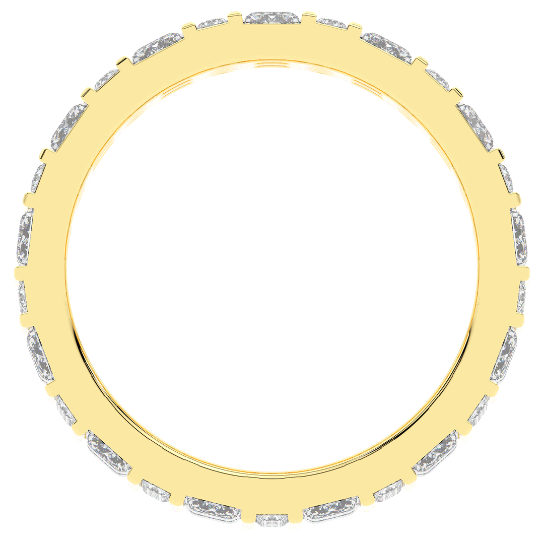 4.90CT.TW EMERALD CUT AND ROUND LAB DIAMOND ETERNITY WEDDING BAND - Nazarelle