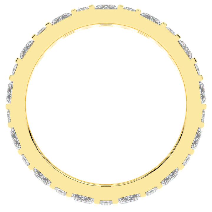 4.90CT.TW EMERALD CUT AND ROUND LAB DIAMOND ETERNITY WEDDING BAND - Nazarelle