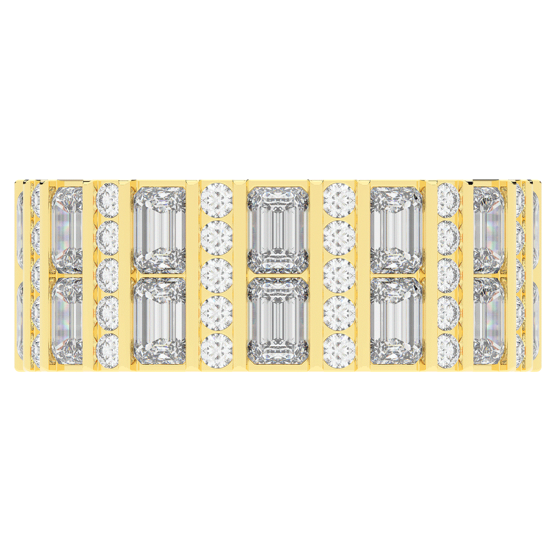 4.90CT.TW EMERALD CUT AND ROUND LAB DIAMOND ETERNITY WEDDING BAND - Nazarelle